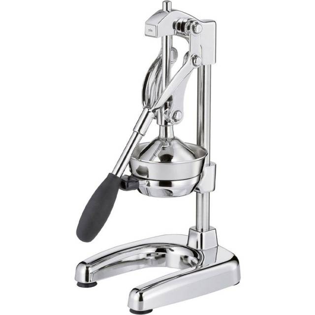 Cilio AMALFI manuell juicepress | rostfritt stål | handjuicer för 25% mer juice | låg ansträngning | professionell juicer | 22,5 x 19,5 x 43,5 cm, krom