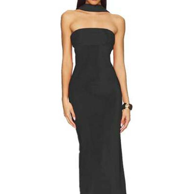 SHEIN Women&#39;s Summer Slim Halter Neck Backless Long Dress Casual Wear