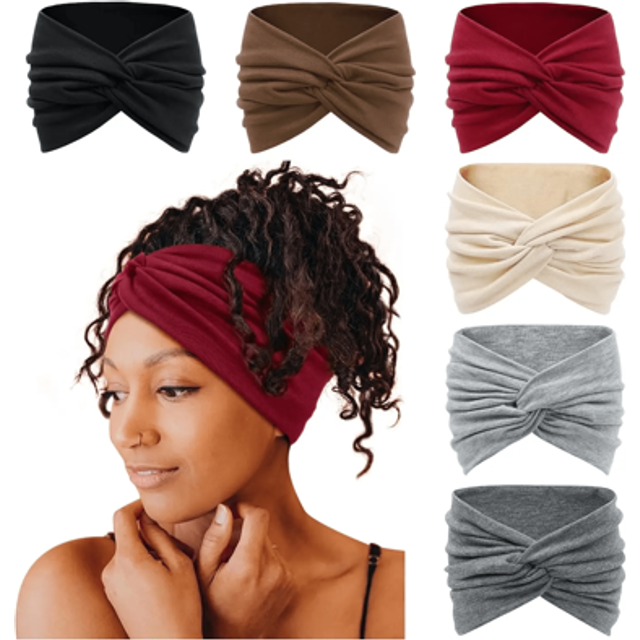 SHEIN 1pc Women Wide Headband Solid Color Stretchy Headwrap For Sports, Yoga, Running, Fitness, Sweat Absorbent