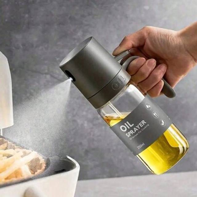 SHEIN 1pc Glass Oil Sprayer Bottle For Kitchen & Air Fryer, Clear Oil Spray Dispenser With Nozzle, Leak Proof,Water Bottle,Ramadan Decoration,Ramadan Decor,