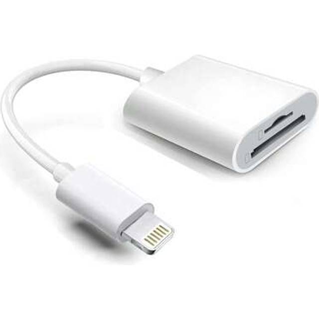 SHEIN Apple To SD & TF Card Reader Adapter,  2 In 1 Micro SD TF Memory Card Dual Slot Dongle Cord Compatible With Iphone 14 13 12 11 X XS XR 8 7 Plus, IPad,