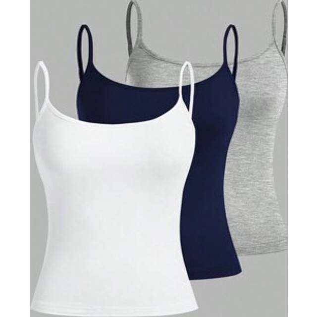 SHEIN 3pcs/Set Women&#39;s Casual Sexy Tight Fitting Camisole Tops, Suitable For Summer