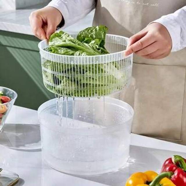 SHEIN 1PC Vegetable Wash Drain Storage Basket, Vegetable Dehydrator, Fruit Wash Basket, Vegetable Salad Dehydrator, Multi-Purpose Lettuce Spinner, Vegetable