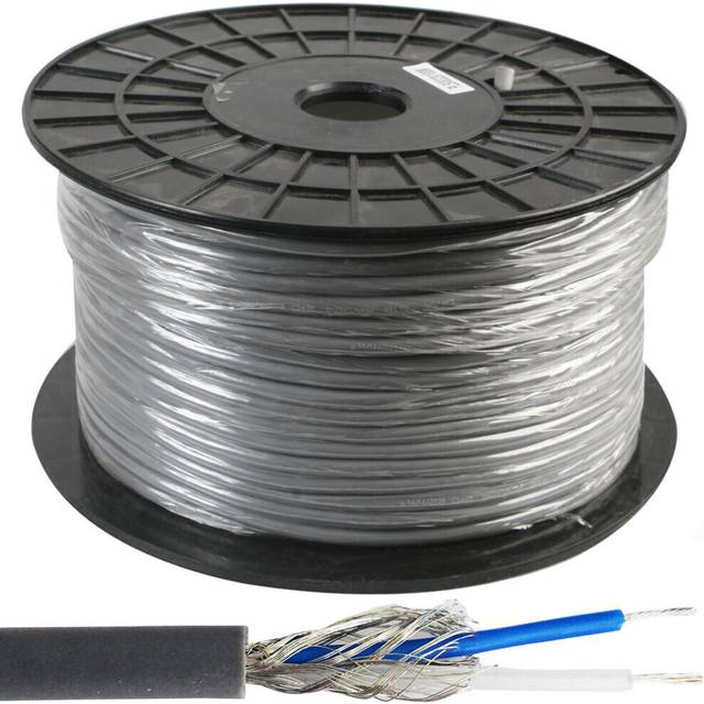 25m 2 Core Dmx Lighting Slave Cable Reel Drum Shielded Lead Twisted Pair Stage