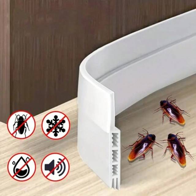 SHEIN 3-hole 50mm Door Bottom Sealing Strip Windproof, Warm Keep, Insect-proof, Soundproof Sealing Strip For Bedroom Door Gap