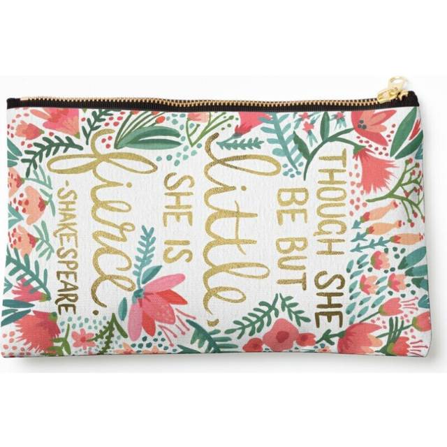 Makeup Bag Little Fierce Cosmetic Organizer Tyvek Paper Bags Zipper Pouch