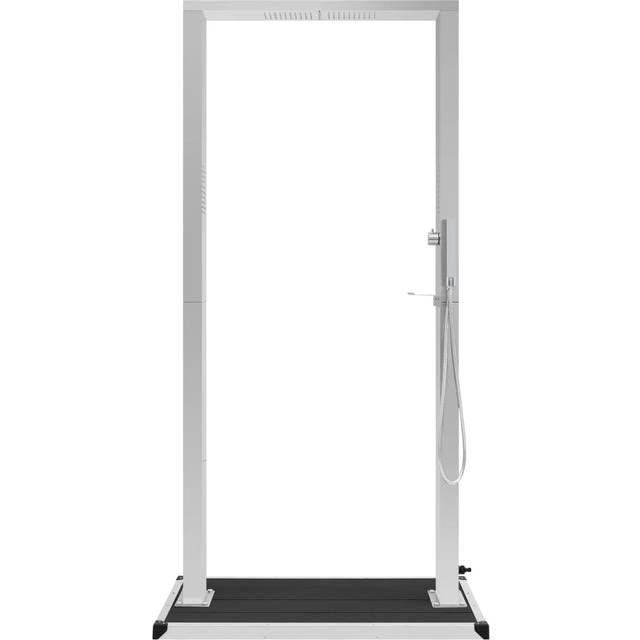 vidaXL Outdoor Shower with Tray WPC Stainless Steel - grey