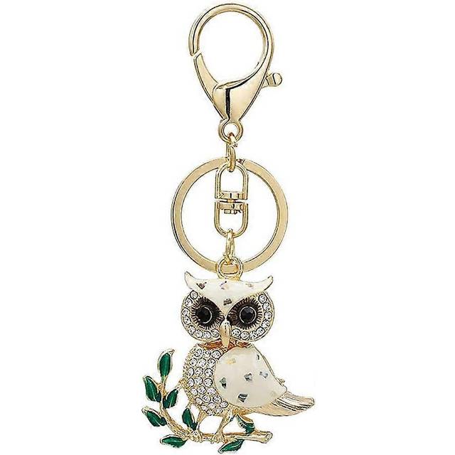 (As show, One size) Cute Owl Keyring Crystal Owl Keychains Rhinestone Owl Keyrings Owl Handbag Purse Pendants Charm Gifts for Women/Girls Ladies Keyri