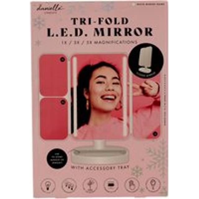 Danielle Creations Tri-Fold LED Mirror With Tray