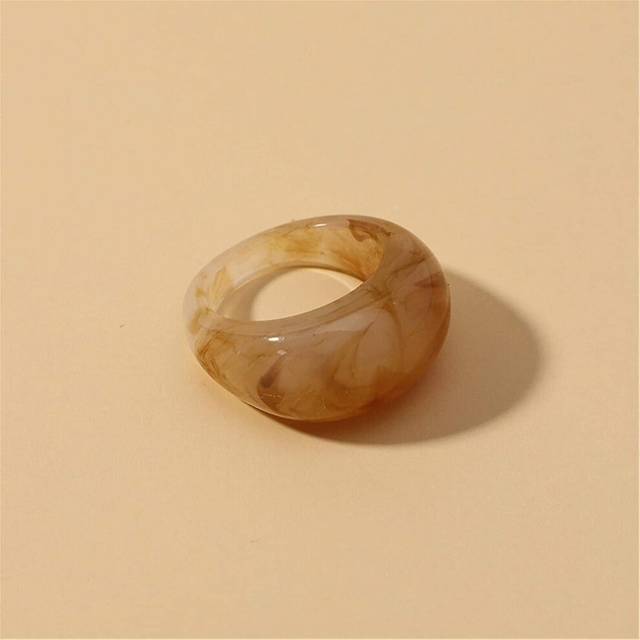 Set Resin Colorful Wide Thick Dome Knuckle Finger Stackable Joint Ring Retro Acrylic Transparent Vin