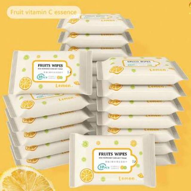 SHEIN [ 10 Pieces/Bag ] Mini Portable Non-Woven Wet Wipes, Used For Daily Item Cleaning
