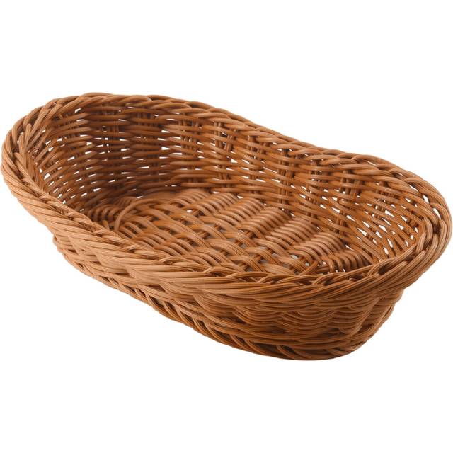 Oval Wicker Woven Basket Bread Serving Basket, 11 Inch Storage for Food Fruit Cosmetic Table Top and Bathroom