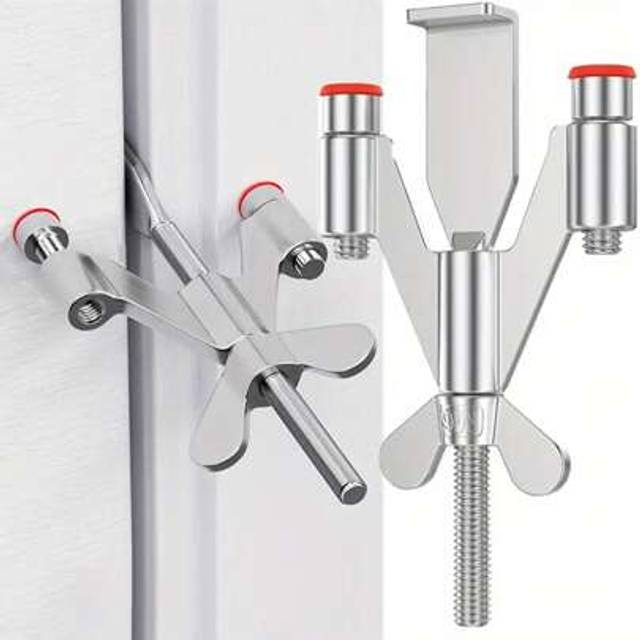 SHEIN 1pc Portable Door Lock, Travel Security Door Barrier, Hotel Door Blocker, Home Security Door Stopper, Universal Type, No Battery Required, Durable Met
