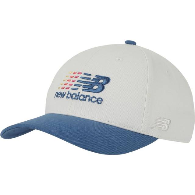 New Balance New Balance White 6 Panel Structured Athletics Multi Color Logo 100% Cotton Hat