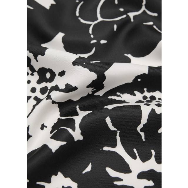 Floral-print satin scarf black - Woman - One size - MANGO - Black - U