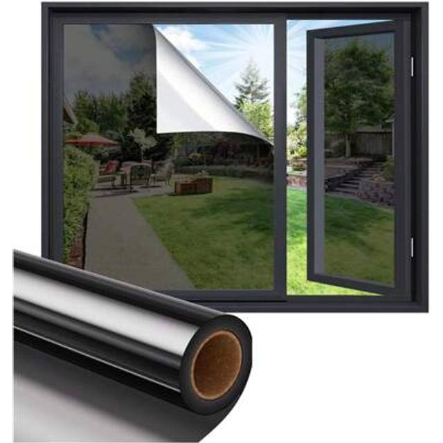 SHEIN One Way Window Film : Mirror Reflective Window Film Privacy Heat Control UV Anti Glare Window Tint Film Security Window Film Sun Blocker For Home, Off