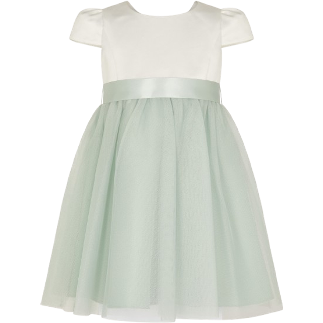 Monsoon Baby Tulle Bow Detail Bridesmaid Dress, Sage