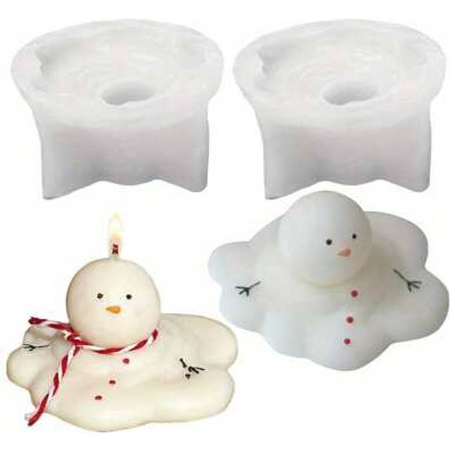 SHEIN Silicone Snowman Candle Mold, 3D Melting Snowman Mold For Candle Making, Christmas Decoration Craft Mold, Suitable For Soap, Epoxy Resin, DIY Crafts