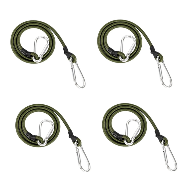 Outdoor Heavy Duty Bungee Cord Elastic Tie Down Strap Set Rope Bundle Cap for Kayaking Cycling 90cm