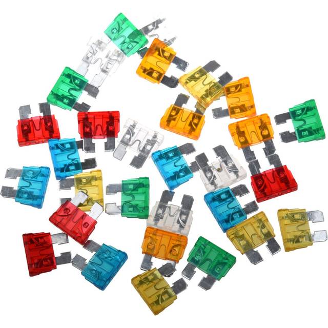 30 Pcs Standard Auto Blade Fuse for Car 5 10 15 20 25 AMP Mixed