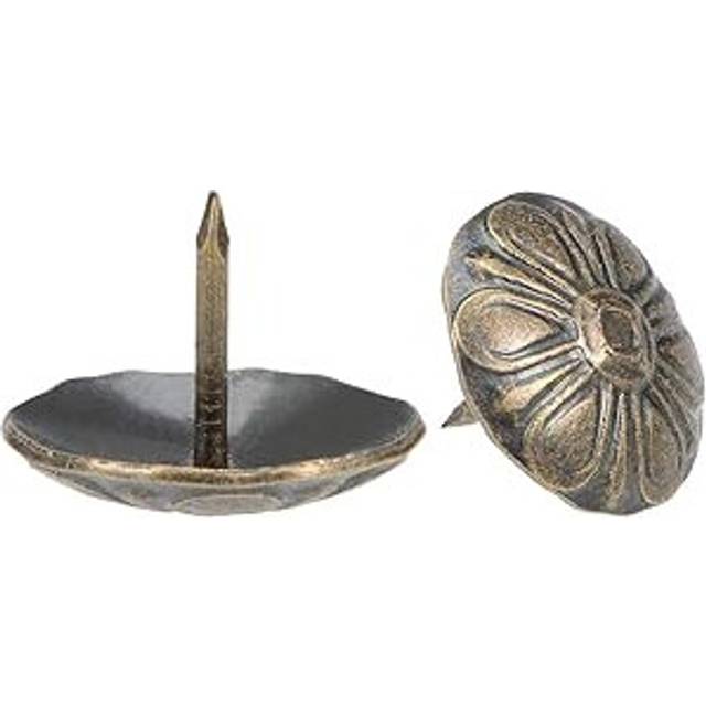 Upholstery Nails Tacks 19mmx15mm Retro Round Thumb Push Pins Bronze Tone for Furniture Sofa Headboards, 40 Pcs