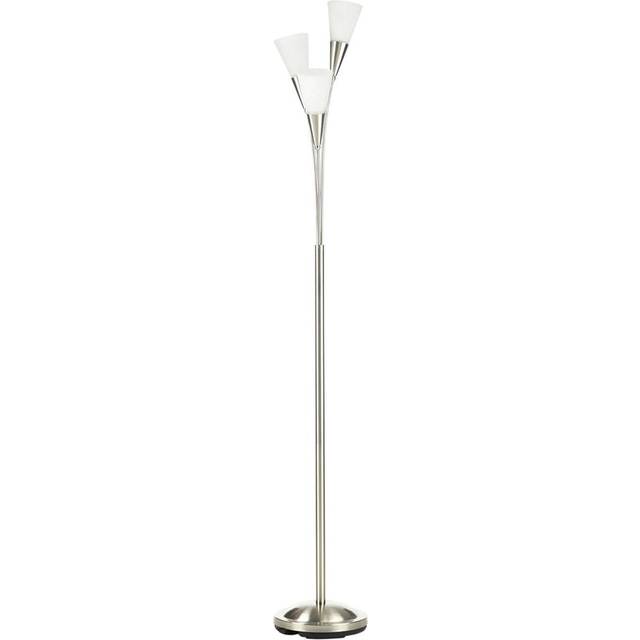 HOMCOM Modern Upright Floor Lamp with 3 Light - Steel Base for Living Room | TJ Hughes
