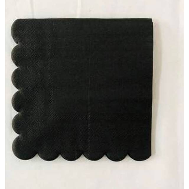 SHEIN 50pcs/Bag Black Lace Napkins, 24*24cm,Christmas