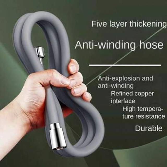 SHEIN Silicone Shower Head Extension Hose, Universal Flexible Bathroom Shower Wand Tube, Shower Accessories For Bath, Shower And Water Heater