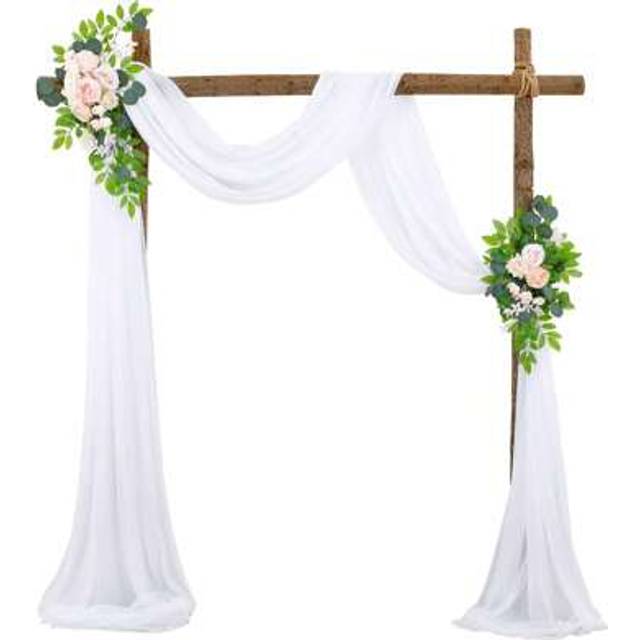 SHEIN 1pc Elegant Chiffon Wedding Arch Backdrop For Indoor And Outdoor Decoration