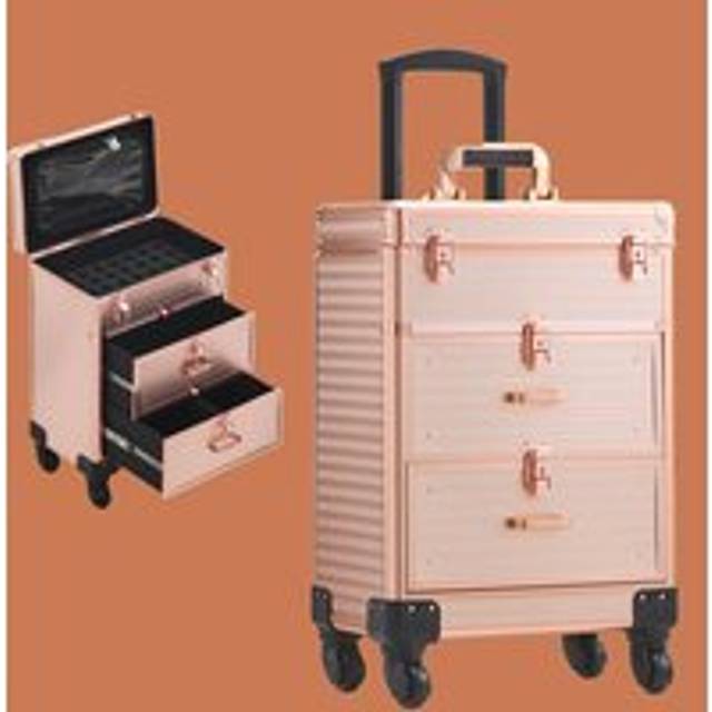 3 in 1 Portable Cosmetic Makeup Case Manicure Case - Metallics - One Size