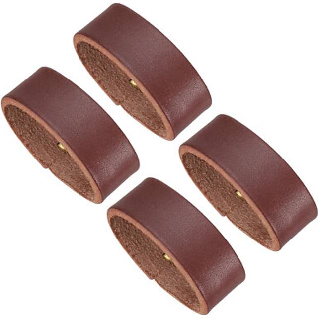 4 Pcs Leather Loop Keeper Belt Keeper For 1.5/1.6 Wide Belts Reddish Brown