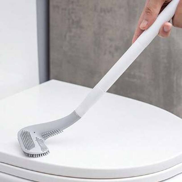SHEIN New Soft Rubber Golf Toilet Brush With Leak-Proof Base, Removable Handle For Thorough Toilet Cleaning Bathroom Decor Fall Decor