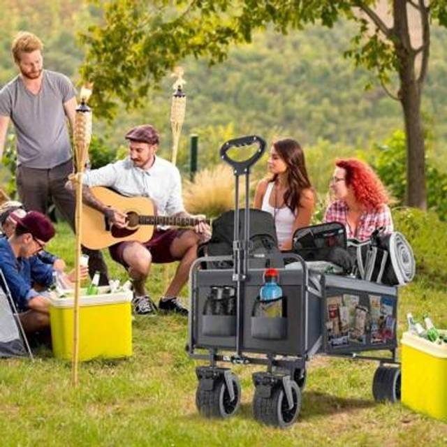 SHEIN Heavy-Duty Cart Folding Festival Trolley With All-Terrain Extra Wide Wheels And Brake