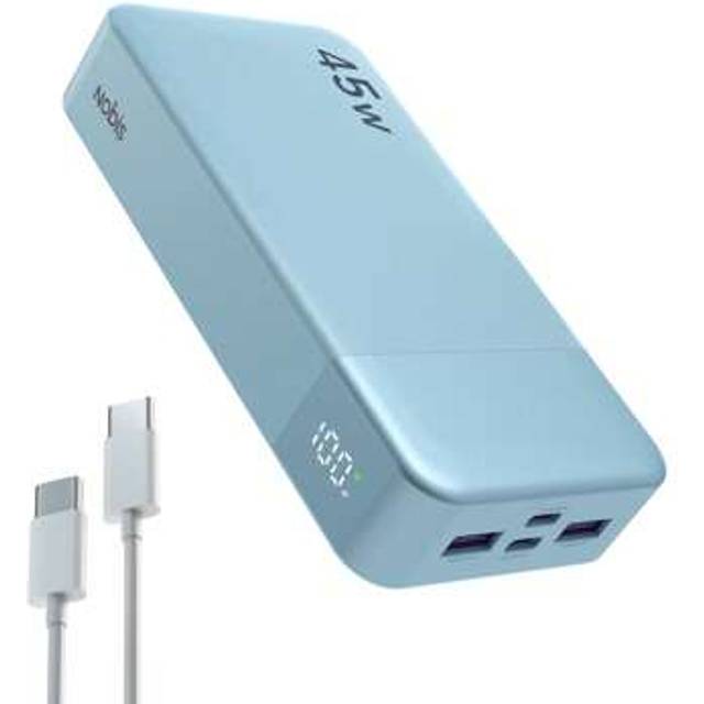 SHEIN NOBIS Power Bank Portable Charger,20000mAh 45W PD3.0 QC 4.0 Fast Charging Battery Pack With LED Display,2 USB-C,2 USB-A For Phone 15, Blue,Green For A
