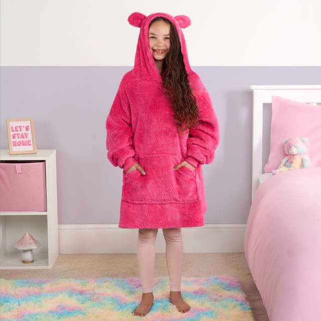 Teddy sparkly fleece hoodie blanket supersoft wearable warm throw bear oversized