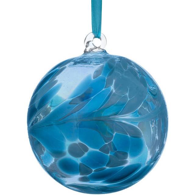 Sienna Glass 10cm Birthstone Ball, December Turquoise