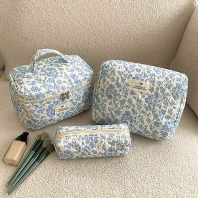 SHEIN 1pc/Set Storage Bag Big Makeup Bag Makeup Travel Bag Purse Organizer Casual Women Handheld Large Capacity Flower Cosmetic Bag Storage Portable Sewing
