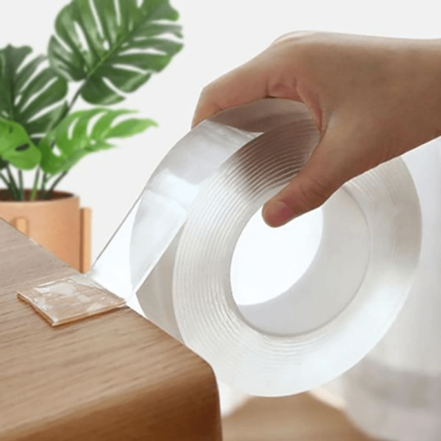 SHEIN Nano Glue Transparent Double-Sided Tape Nano Glue Strong Sticky Traceless High Viscosity Acrylic Nano Tape Reusable Waterproof Tape Wall Sticker Stron