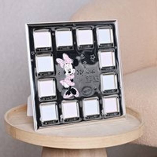 Minnie Mouse 12 Month Multi Aperture Real 999 Silver Plate Frame - One Size