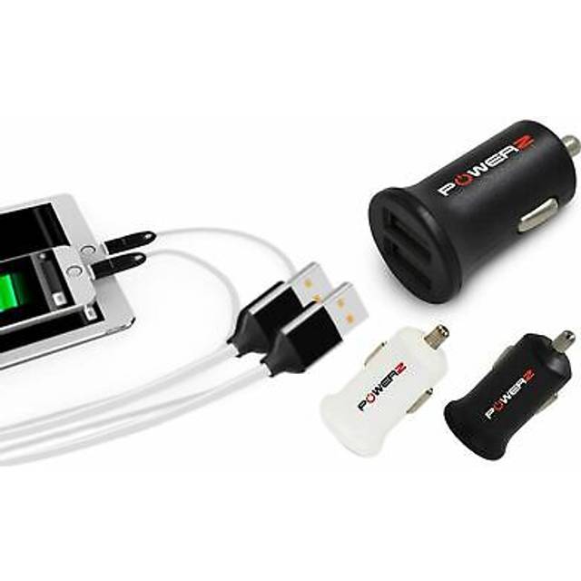 Powerz Car Charger for USB 2.4amp - White
