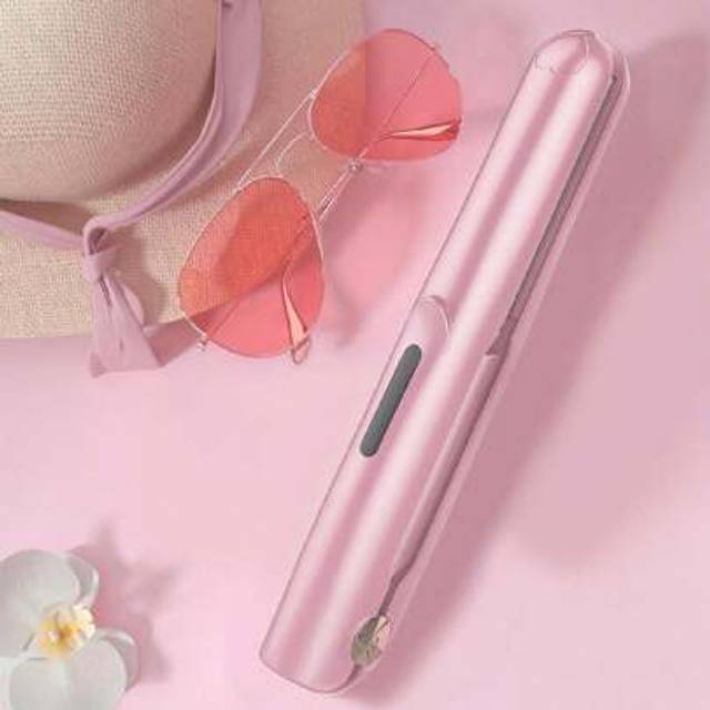 SHEIN USB Rechargeable Cordless Mini Hair Straightener Portable Ceramic Flat Iron With LED Display PTC Plate For Home Car Outdoor Use