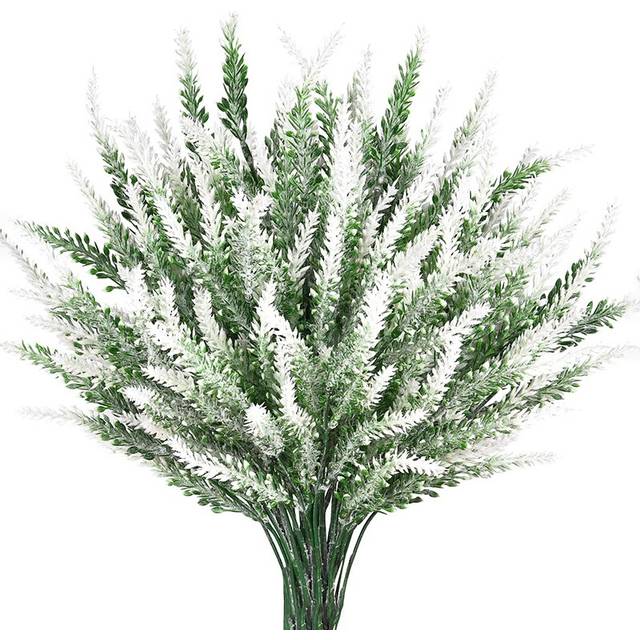 8 Pieces of Artificial Lavender Wedding Home Outdoor Decoration White