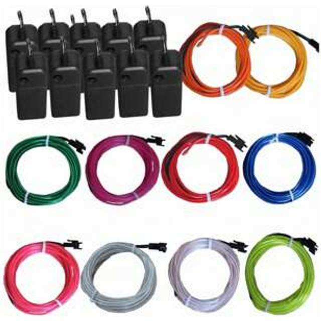 SHEIN 1 Pc, 9.8Ft/16.4Ft Glow EL Wire Cable LED Neon Christmas Dance Party DIY Costumes Clothing Luminous Car Light Decoration Clothes Ball Rave With Batter