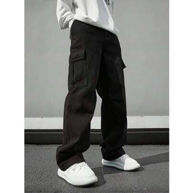 SHEIN 1pc Teen Boy Casual Sports Outdoor Cargo Pants With Large Pockets, Spring & Autumn, For Back To School
