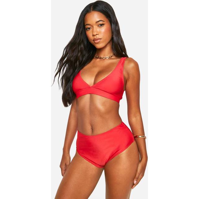 Womens Essentials High Waisted Bikini Brief - Red - 8, Red