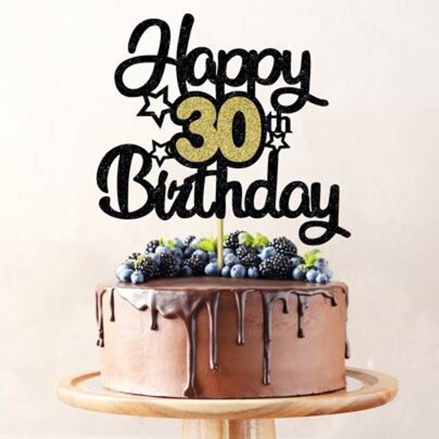 SHEIN 1pc Happy 30th Birthday Paper Cake Topper, Celebration Supplies For 30th Birthday Party Decoration,Christmas