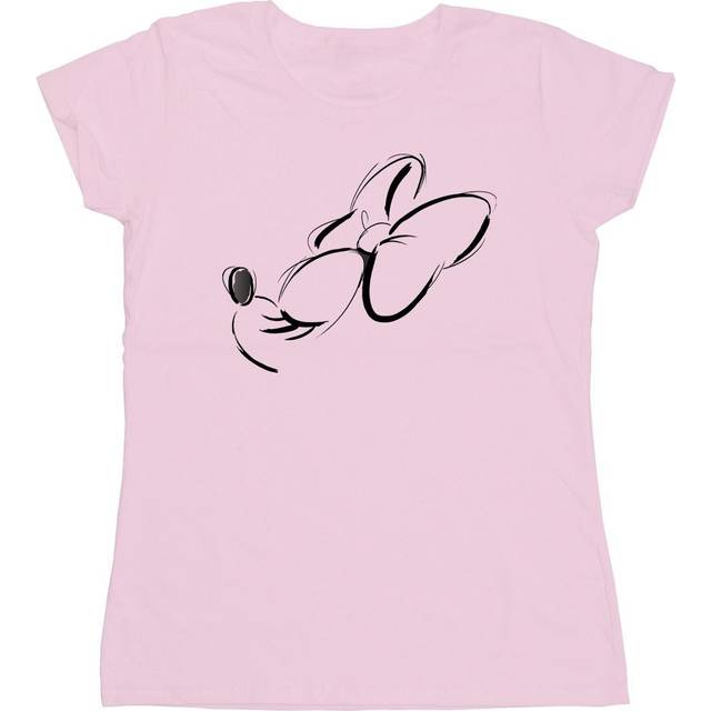 (XL, Baby Pink) Disney Womens/Ladies Minnie Mouse Nose Up Cotton T-Shirt