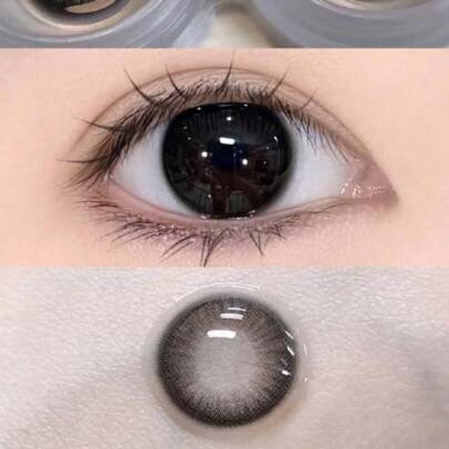 SHEIN 1 Pair Of Annual Disposable Soft Cuckoo Black Contact Lenses, With A Large Diameter Of 14.5mm, Suitable For Dates Or Daily Wear, Can Enlarge Eyes, Bri