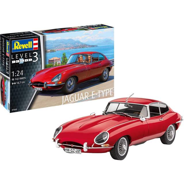 Revell 07668 Jaguar E-Type (Coup?) 1:24 Scale Unbuilt/Unpainted Plastic Model Kit, Red