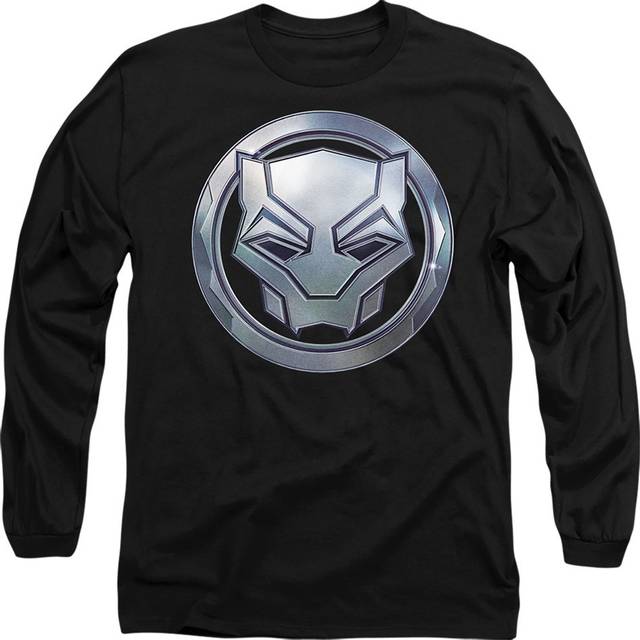 Black Panther: Wakanda Forever Panther Icon Long Sleeve T-Shirt, Black - XXL